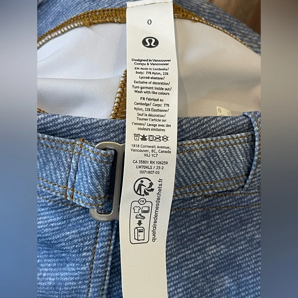 LULULEMON Everlux Denim-Print Short 3"Denim Women Size 0 NEW - Picture 10 of 10